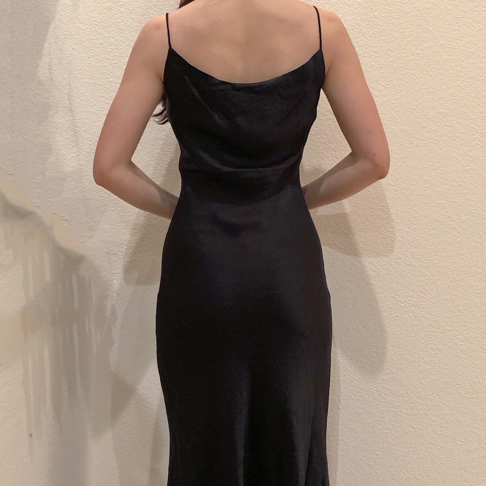 Satin cowl neck slip dress, fits sz 0-2